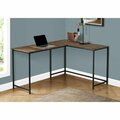 Daphnes Dinnette 58 in. Metal Corner Computer Desk Brown Reclaimed - Black DA3076400